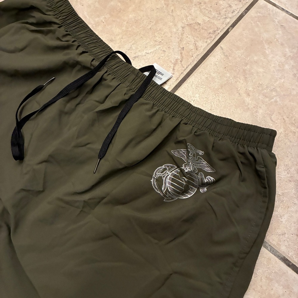 New Balance USMC Mens Large Regular Olive Green Athletic Pants Joggers Gym - Picture 2 of 7